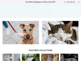 Modern Pets homepage screenshot