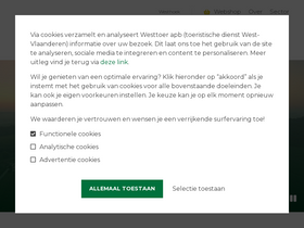 'toerismewesthoek.be' screenshot