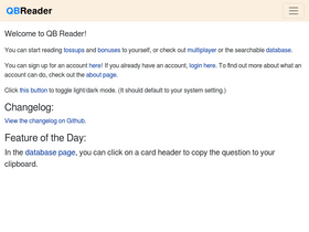 'qbreader.org' screenshot