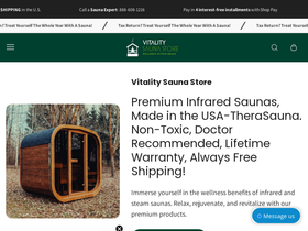 Vitalitysaunastore.com homepage screenshot