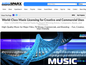 'audiosparx.com' screenshot