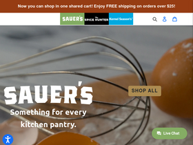 Sauer Brands homepage screenshot