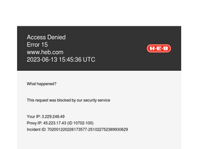 'heb.com' screenshot