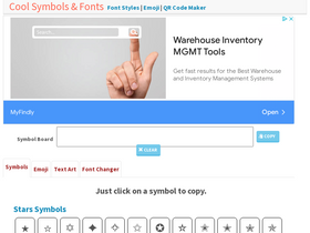 'coolsymbol.com' screenshot