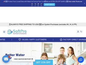 SoftPro® Water Systems homepage screenshot