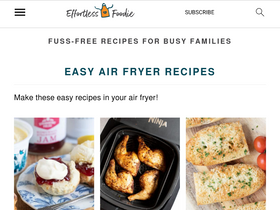 'effortlessfoodie.com' screenshot