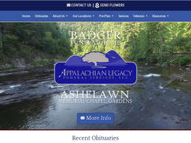 'badgerfuneralhome.com' screenshot