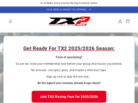 tx2racing.com homepage screenshot