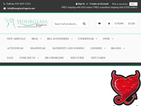 'hourglasslingerie.net' screenshot
