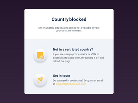 'bizzoocasino.com' screenshot