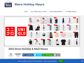 'storeholidayhours.org' screenshot