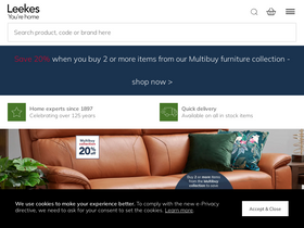 'leekes.co.uk' screenshot