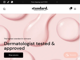 Standard Skin & Beauty website screenshot