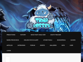 'tibiabosses.com' screenshot