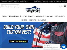 Mcvests homepage screenshot