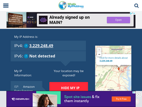 'whatismyipaddress.com' screenshot