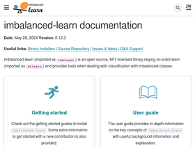 'imbalanced-learn.org' screenshot