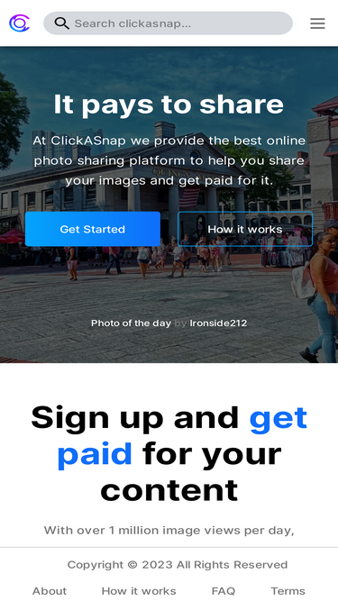 ClickaSnap, Online Photo Sharing Platform, Share and Earn