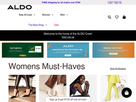 'aldoshoes.co.za' screenshot