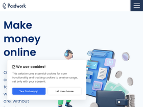 'paidwork.com' screenshot