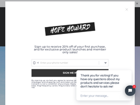 hopeisabelhoward.com homepage screenshot