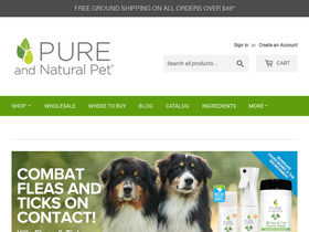 PureandNaturalPet.com homepage screenshot
