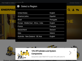 'enerpac.com' screenshot