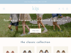 kitsfootwear.com homepage screenshot