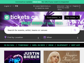 'etickets.ca' screenshot