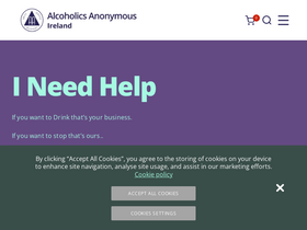 'alcoholicsanonymous.ie' screenshot