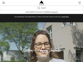 'burton.com' screenshot