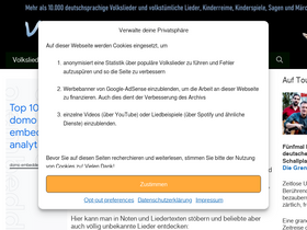 'volksliederarchiv.de' screenshot