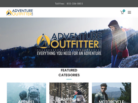 Adventure Outfitters homepage screenshot