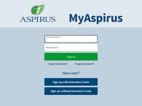 'myaspirus.org' screenshot