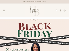 hazelandbleuboutique.com homepage screenshot