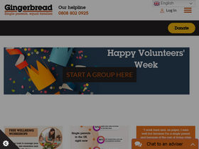 'gingerbread.org.uk' screenshot