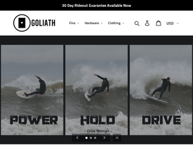 goliathfins.com homepage screenshot