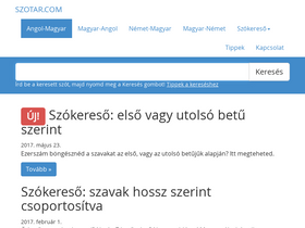 'szotar.com' screenshot