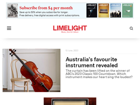 'limelightmagazine.com.au' screenshot