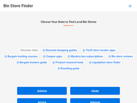 'binstorefinder.com' screenshot