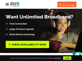 'puretelecom.ie' screenshot