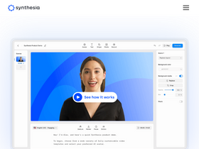 Synthesia -  Create professional AI-powered videos with customizable avatars and voiceovers in minutes.