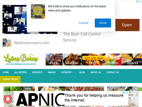 'lutongbahayrecipe.com' screenshot