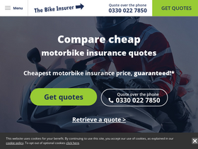 'thebikeinsurer.co.uk' screenshot