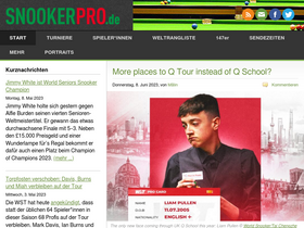 'snookerpro.de' screenshot