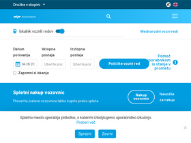 'slo-zeleznice.si' screenshot