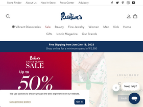 'rustans.com' screenshot