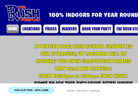 'therushfunplex.com' screenshot