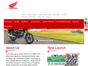 'honda2wheelersindia.com' screenshot