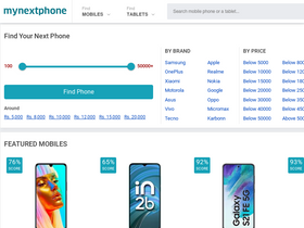 'mynextphone.in' screenshot